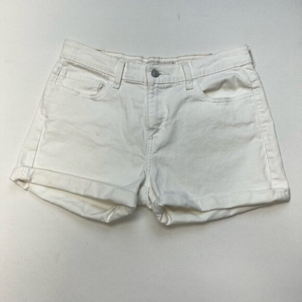 Levis Strauss & Co Womens 515 Jean Shorts Ivory Cuffed Mid Rise 30